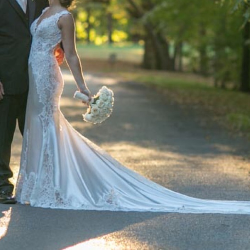 Pnina Tornai custom wind upon water wedding gown